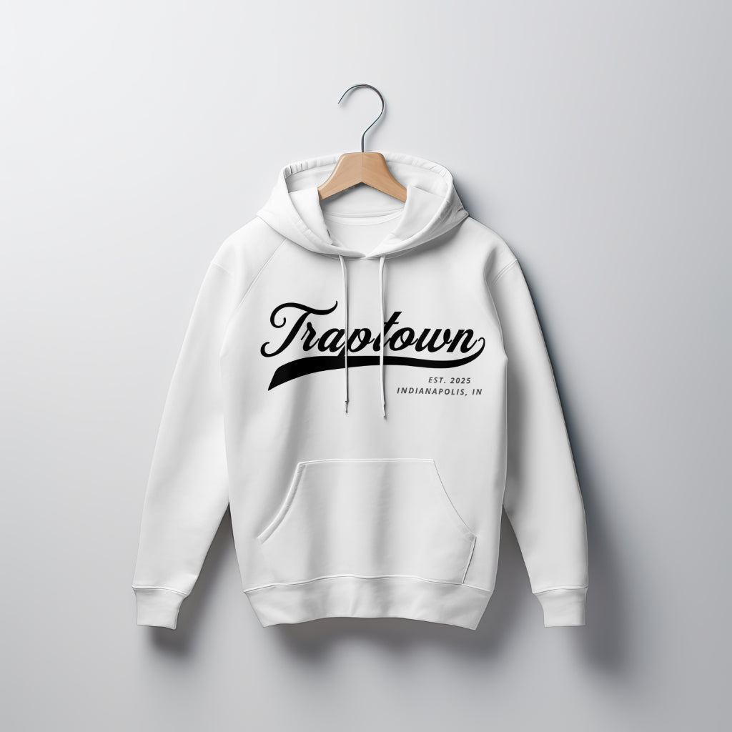 White hoodie with black