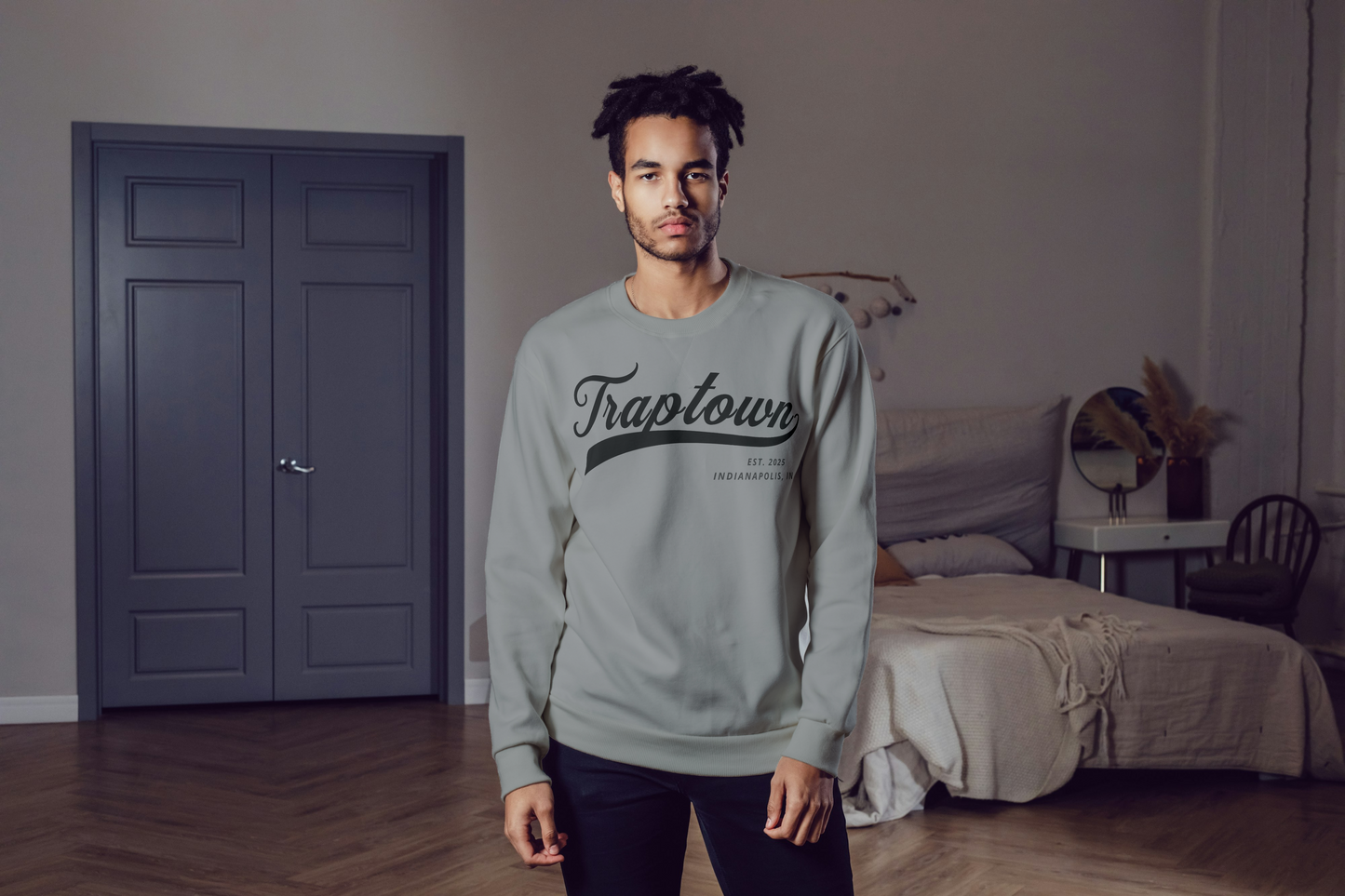 Grey and Black Crewneck
