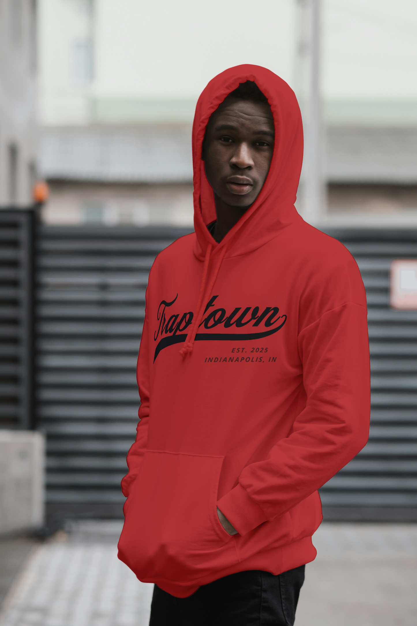 White hoodie with black