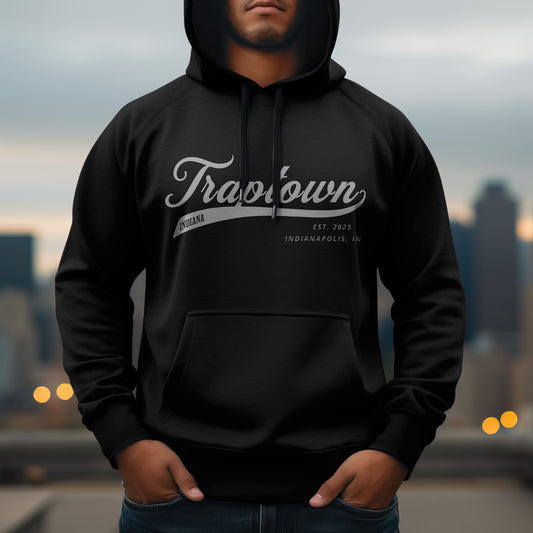 Black hoodie with Grey Traptown