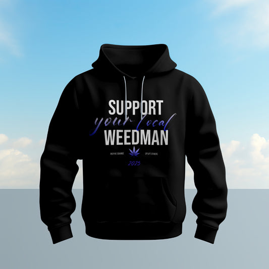 Black Hoodie with Blue Support WM